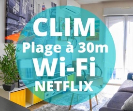 LE COSY- Studio 4 personnes à 30m de la plage, wifi fibre clim netflix