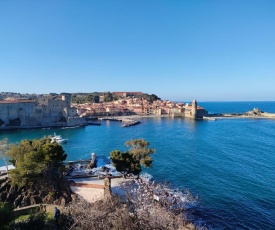 La perle de Collioure à 100 métres de la plage de sable fin avec piscine et parking