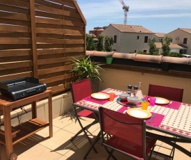 Appartement T3 duplex, piscine, Narbonne Plage